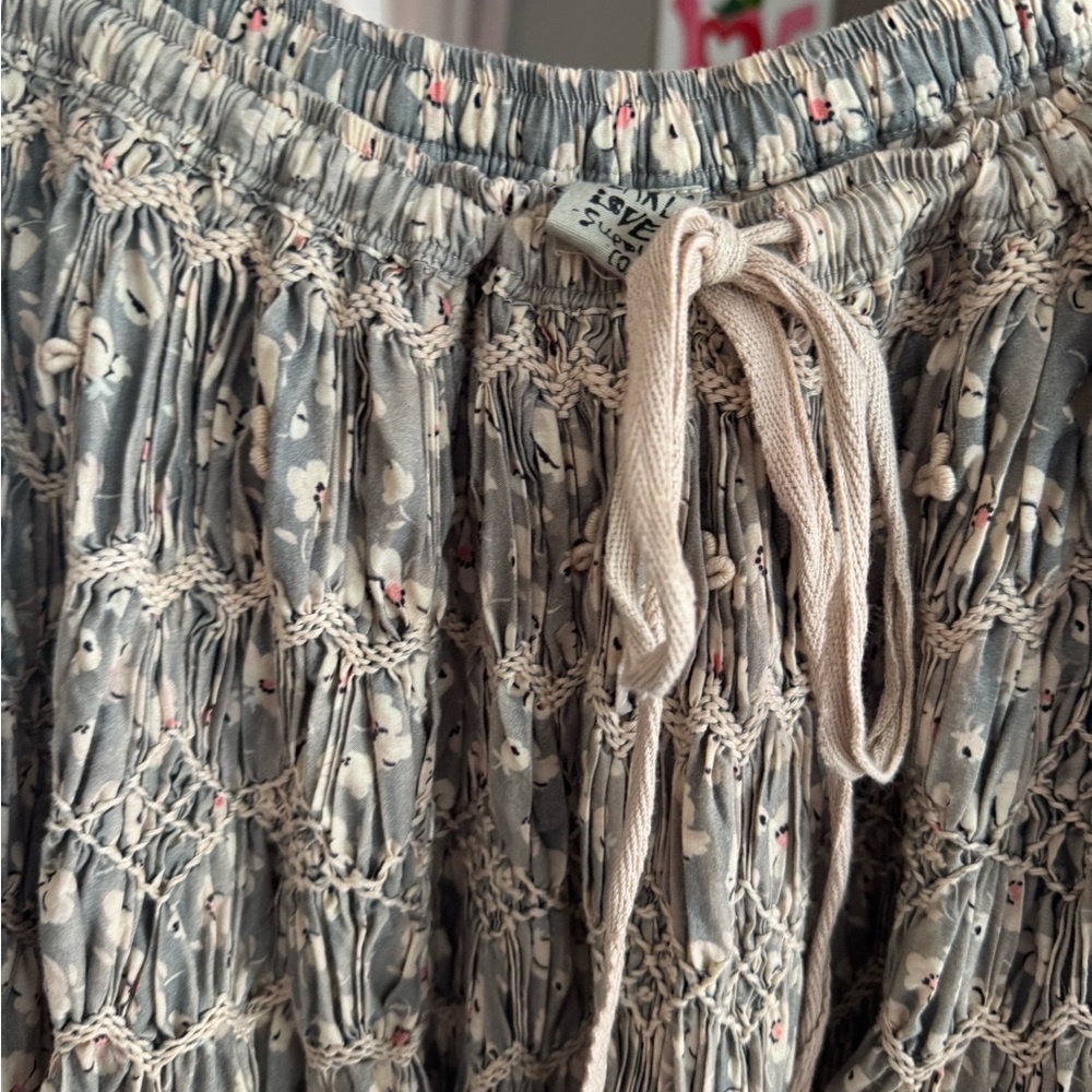 Magnolia Pearl Blue Floral Maxi Skirt *firm price*